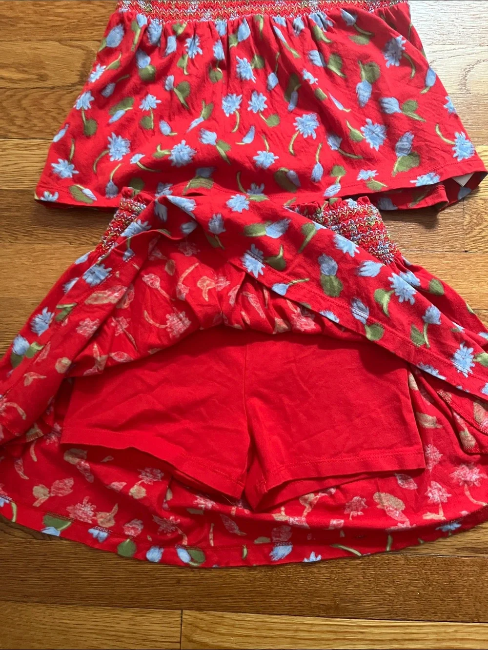 EUC JCrew Smocked skort set size 10